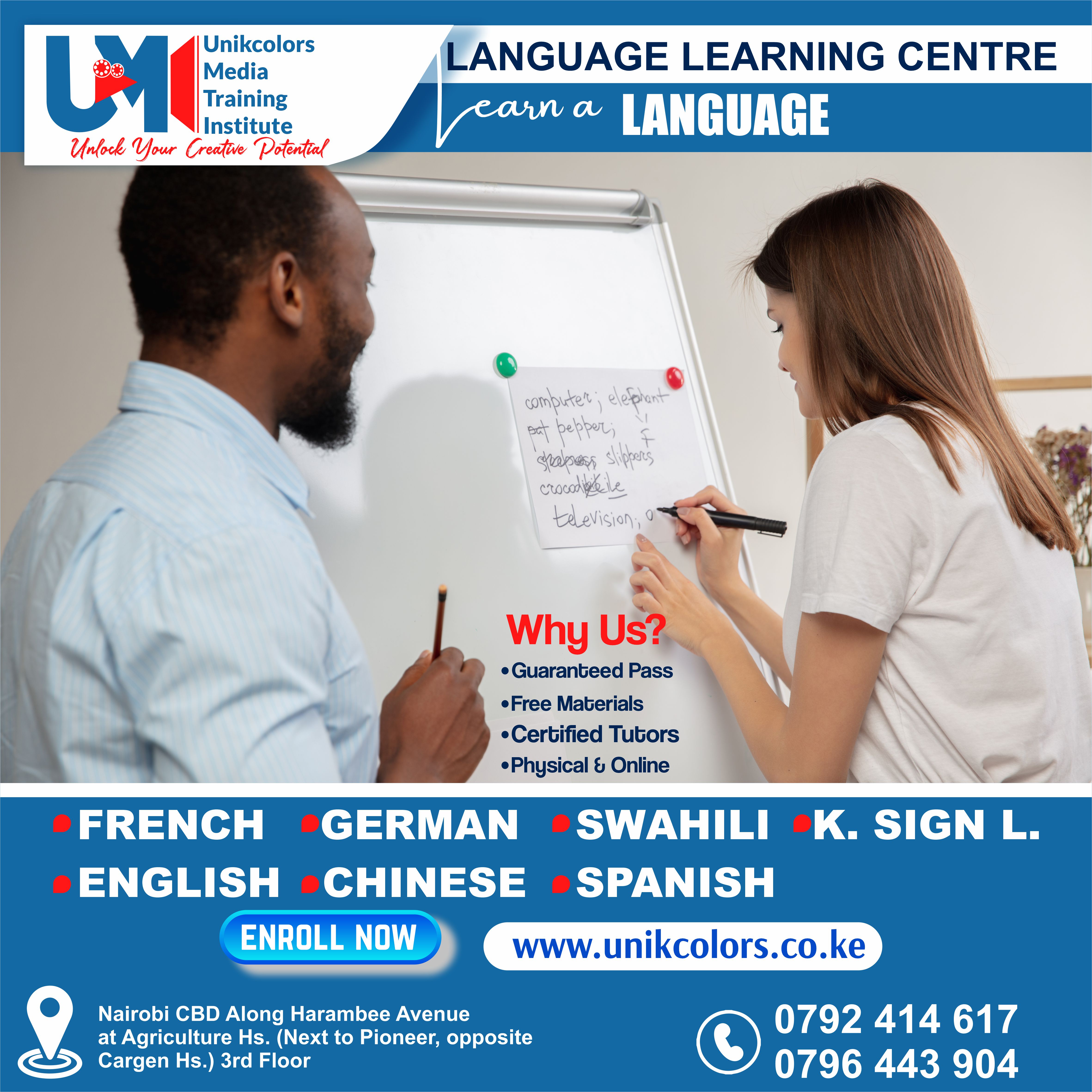 LANGUAGE TRAINING CENTRE - GERMAN | ENGLISH | FRENCH | CHINESE | SPANISH | SWAHILI | KENYA SIGN LANG